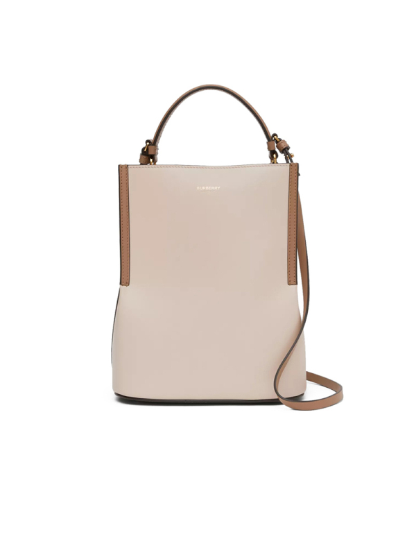 预订BURBERRY/博柏利 Peggy - 小号双色皮革佩格水桶包 21*16.5*25CM