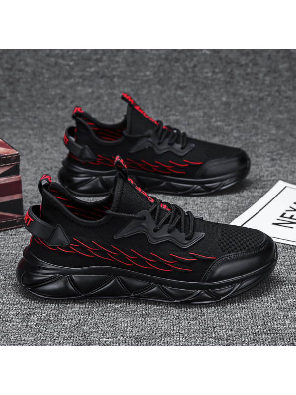 Ceba街头日常飞织透气休闲鞋2022春季男鞋个性鱼鳞片运动鞋青年椰子鞋