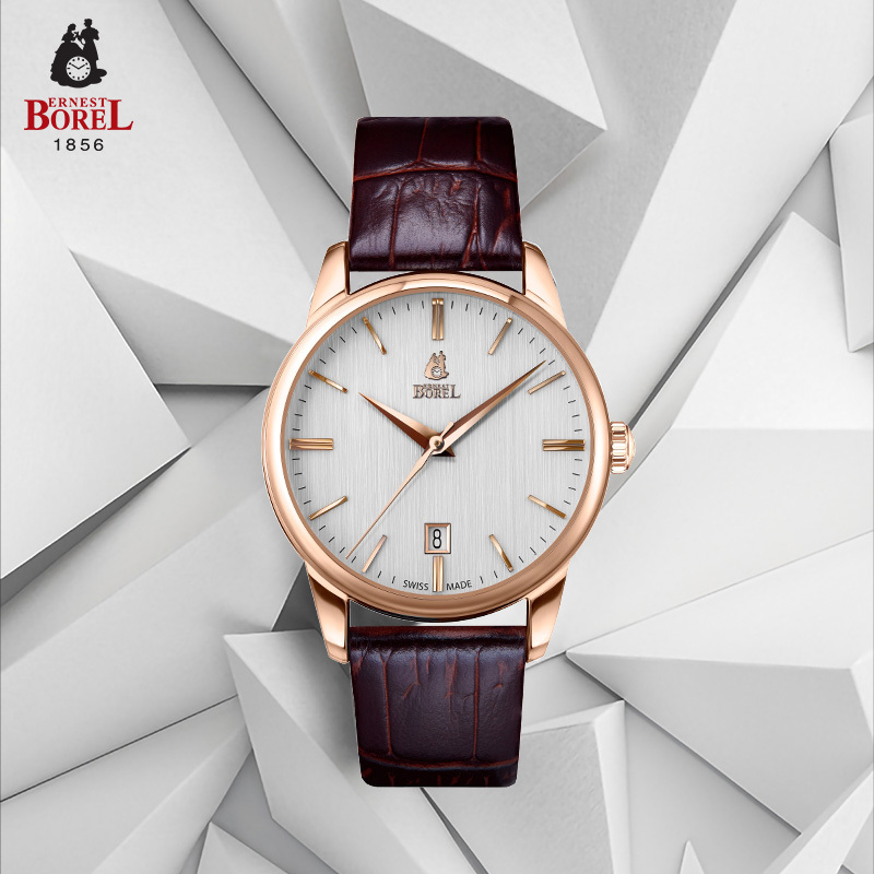 专柜新品瑞士依波路ernestborel传承系列直砂银平面自动机械表男表n04