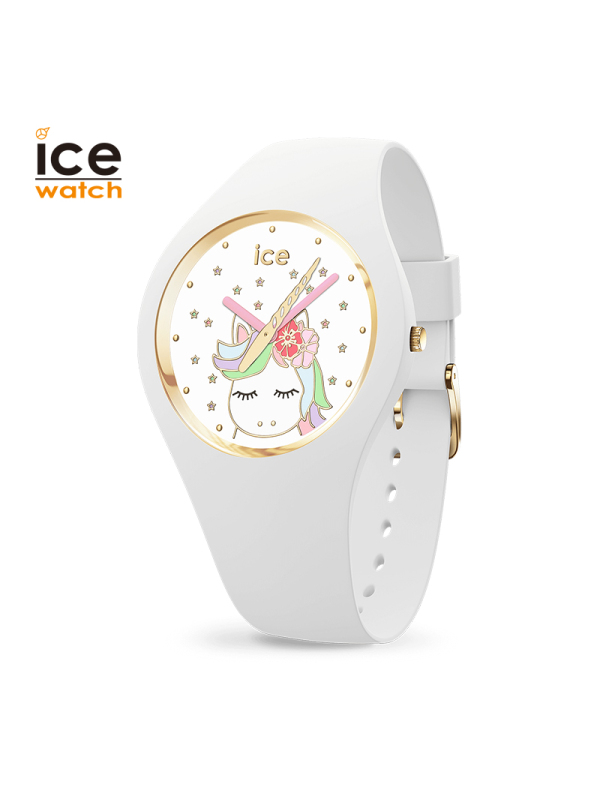 Ice-Watch艾施表fantasia系列 比利时硅树脂柔软表带儿童手表学生表卡通表 016721 白色 S码