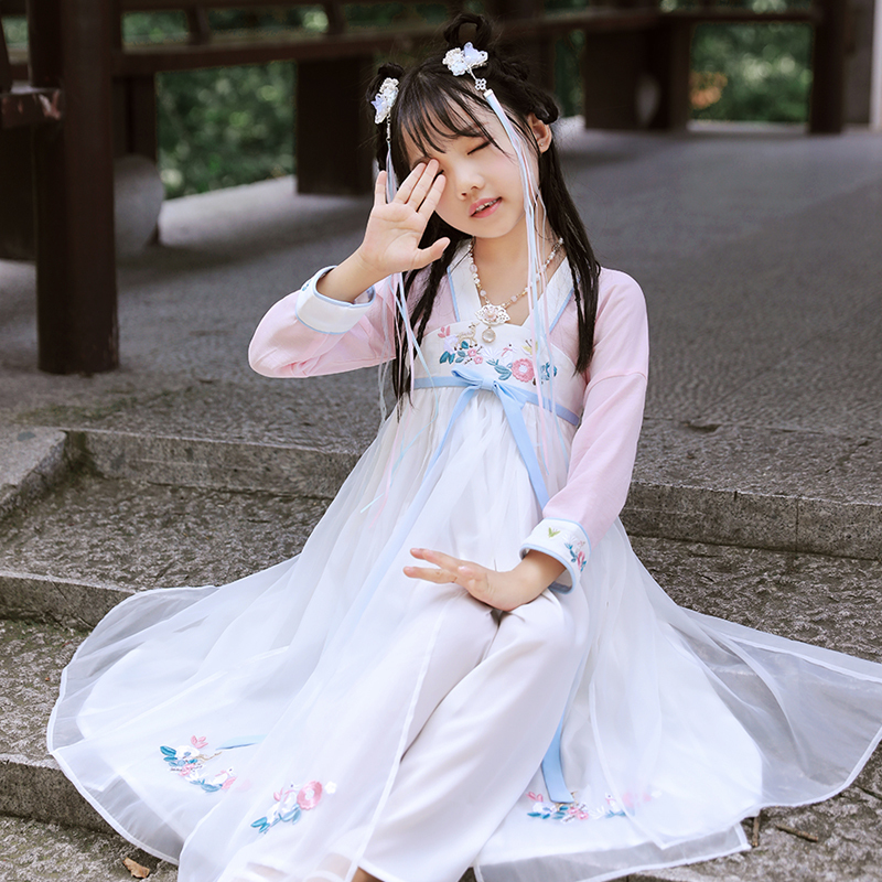旗铂Qibo音瑶长袖汉服中国风唐装超仙春装襦裙古装连衣裙