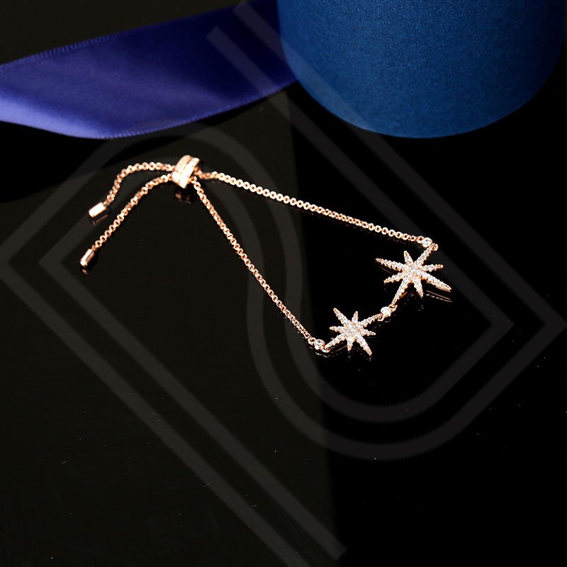 apmmonaco双流星银手链女个性饰品时尚精致首饰送女友ab3325ox