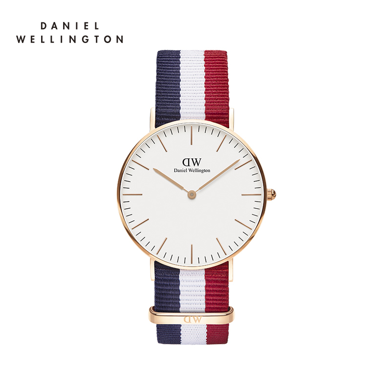 Daniel Wellington丹尼尔惠灵顿 DW手表 简约女士织物表带腕表36mm 石英表