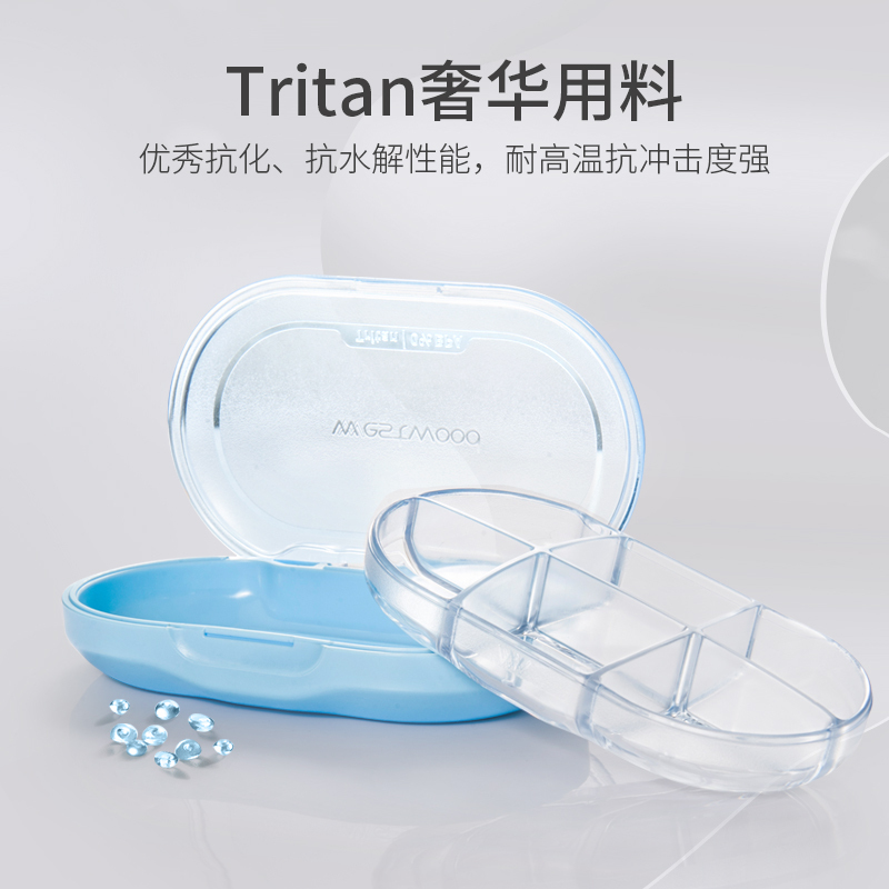 金隆兴（Glosen）小药盒便携式分装药盒一周旅行药品收纳药盒随身迷你密封薬盒
