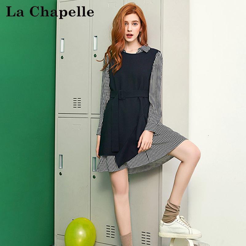 上新拉夏贝尔Puella秋冬新款韩版时尚雪纺中长两件套连衣裙女20011659