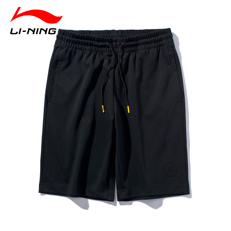 李宁（LI-NING）运动男款韦德系列跑步篮球五分短裤卫裤AKSP129