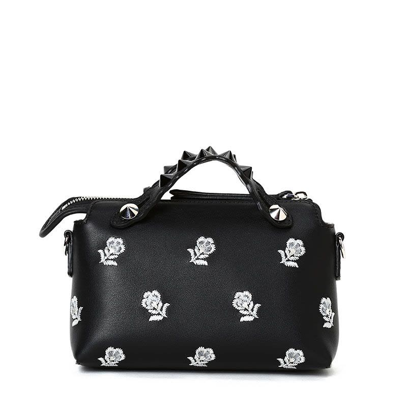 FENDI/芬迪 女包花朵装饰铆钉双挽手单肩斜挎包 8BL135图片