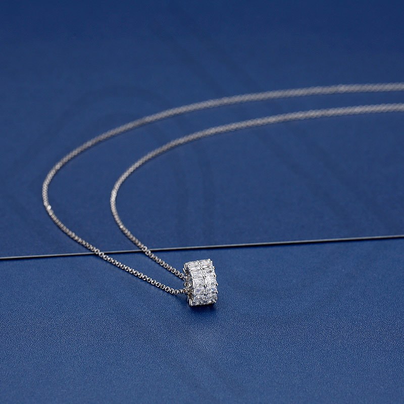 apmmonaco环形项链女锁骨链简约几何双圈小蛮腰毛衣链情侣吊坠