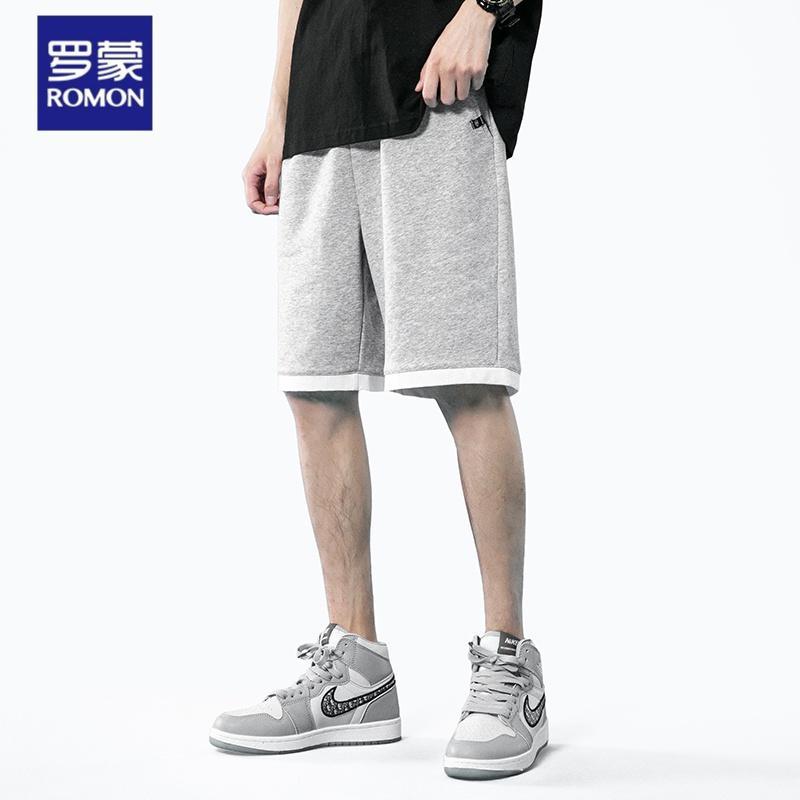 罗蒙（ROMON）短裤男五分裤夏天中裤休闲沙滩裤男夏季青年韩版弹力潮流马裤批