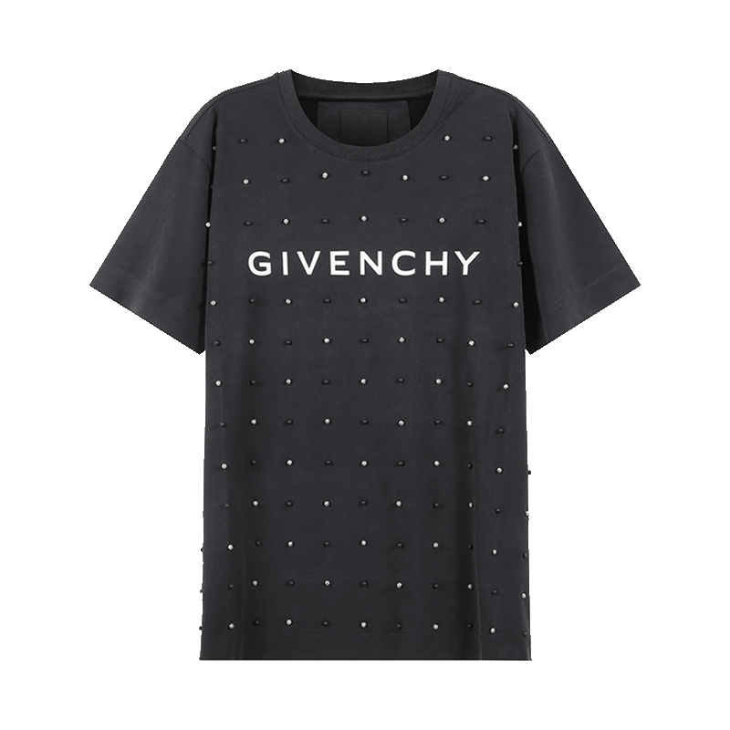 纪梵希givenchy男士棉质珠子装饰圆领短袖t恤bm716r3y9q
