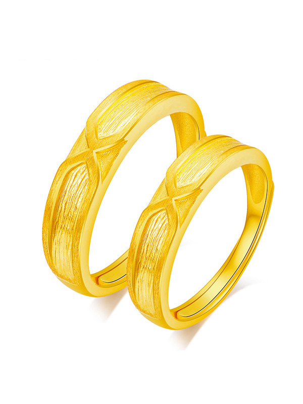 兆亮zhao liang 黄金戒指 黄金对戒情侣 男女金戒指 足金999指环 伊人