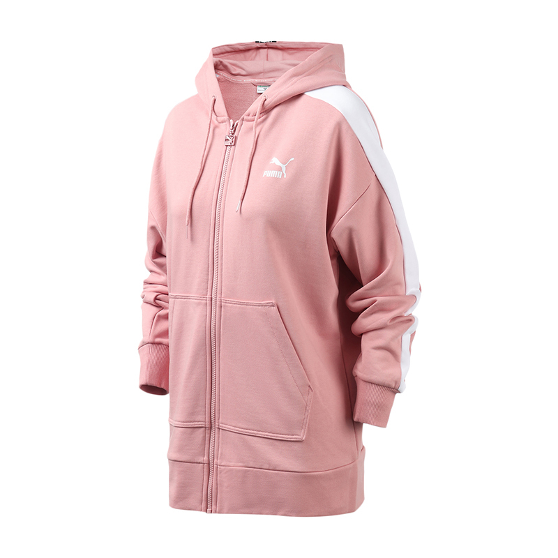 PUMA彪马女装T7连帽运动休闲针织外套运动夹克595924