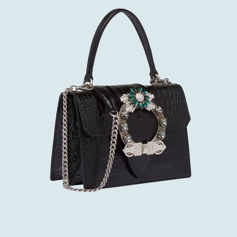 【预定】MIU MIU/缪缪 MIU LADY 鳄鱼压纹印花皮革手袋 5BA086 OJM图片