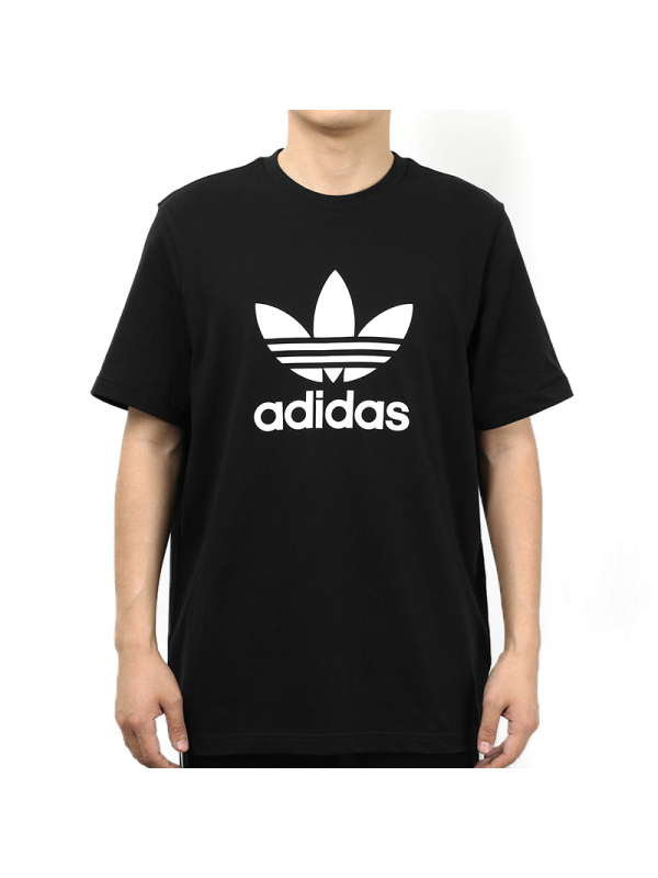 adidas阿迪达斯三叶草男子短袖上衣黑-CW0709