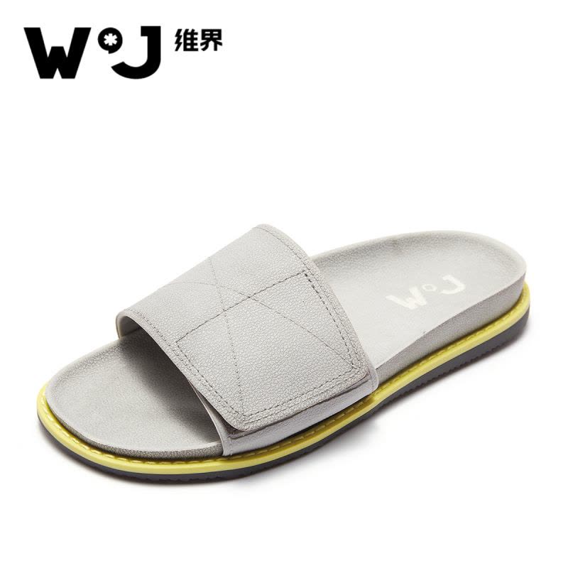 维界维界夏季新款个性创意潮牌懒人拖鞋男时尚外穿青春潮流男士一字拖图片