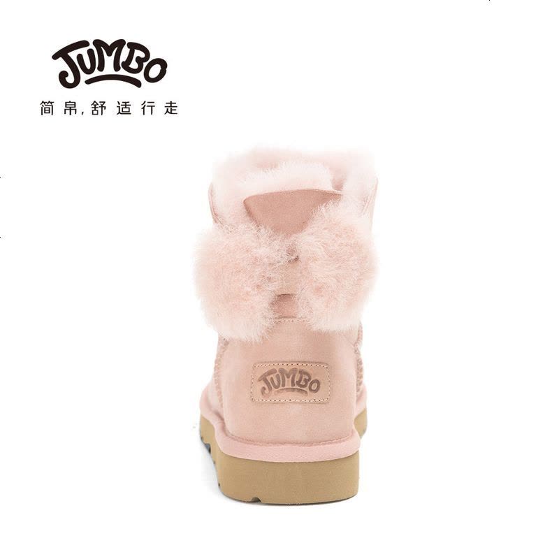 简帛2019秋冬新款澳洲羊皮毛一体雪地靴女中筒加厚保暖防滑5607图片