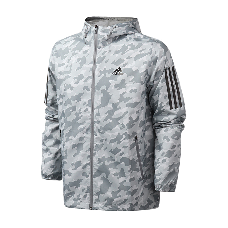 阿迪达斯男服外套夹克连帽迷彩休闲运动服EH3802