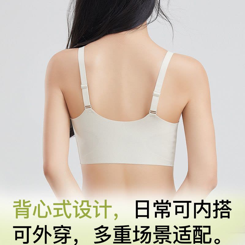 女士文胸无钢圈聚拢支撑宽肩带舒适亲肤磨毛保暖无痕双层提拉内衣图片