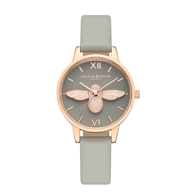 OLIVIABURTON进口 女士手表 3D小蜜蜂表盘皮带时尚网红石英表女OB15AM77