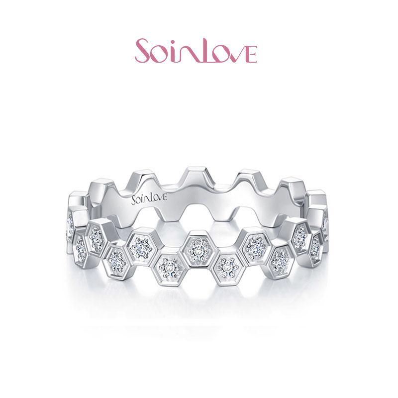 Soinlove 爱蜜系列18K金钻石戒指 钻戒 送礼推荐VU59