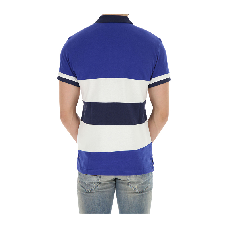 Emporio Armani/安普里奥阿玛尼 EA7系列拼色条纹男士纯棉短袖POLO衫