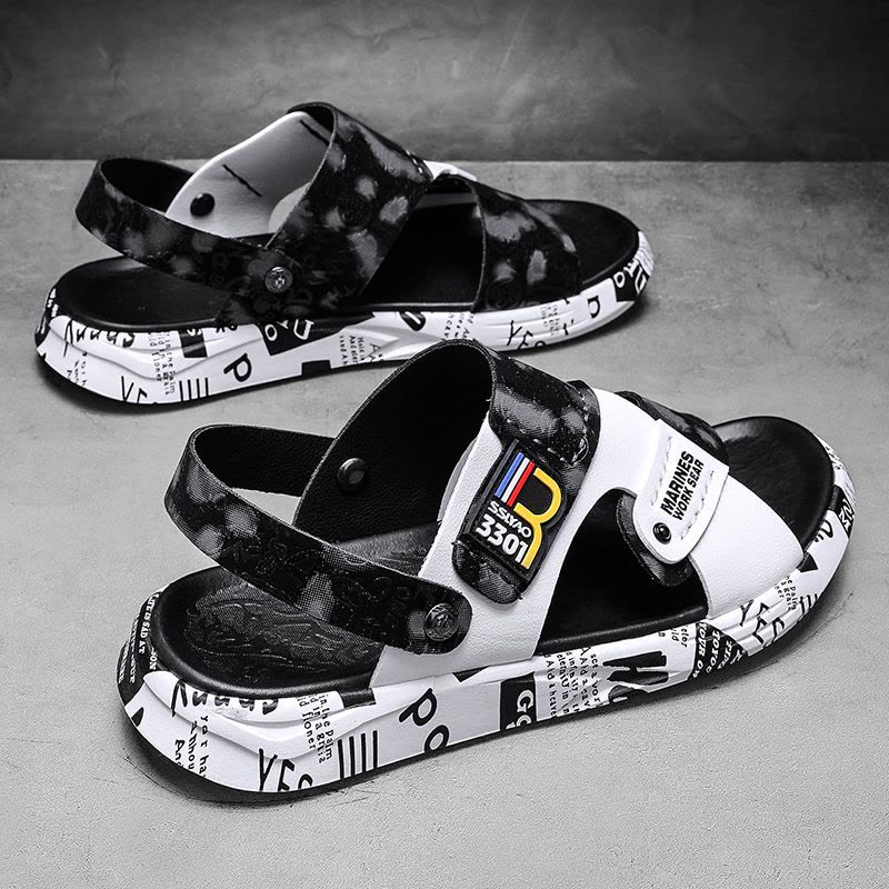 凉鞋男新款时尚开车拖鞋休闲运动防滑软底户外沙滩鞋图片