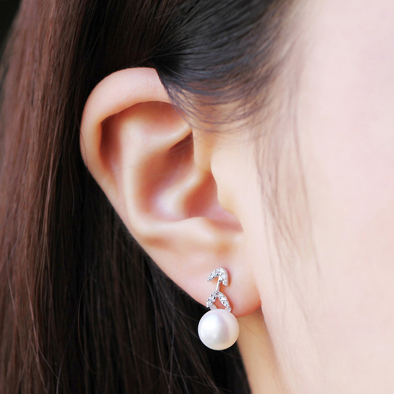 apmmonaco周冬雨同款花瓣珍珠耳饰不对称长耳钉送恋人ae10974xpl