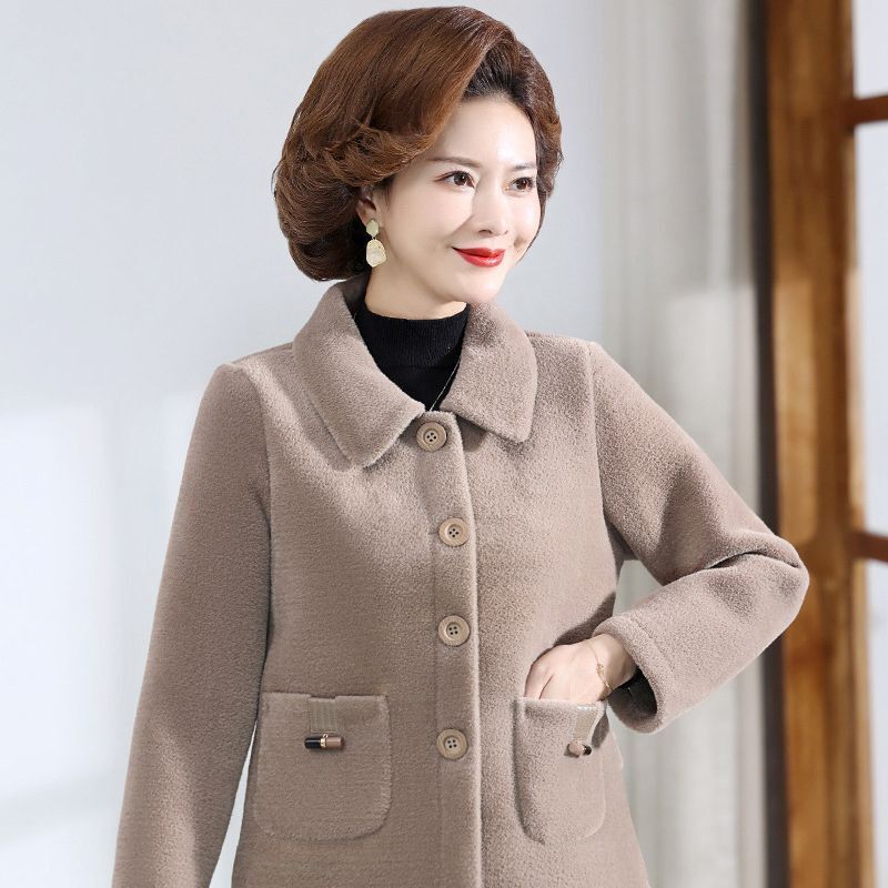 中年冬装外套女60岁时尚短款妈妈装气质洋气通勤冬季中老年人衣