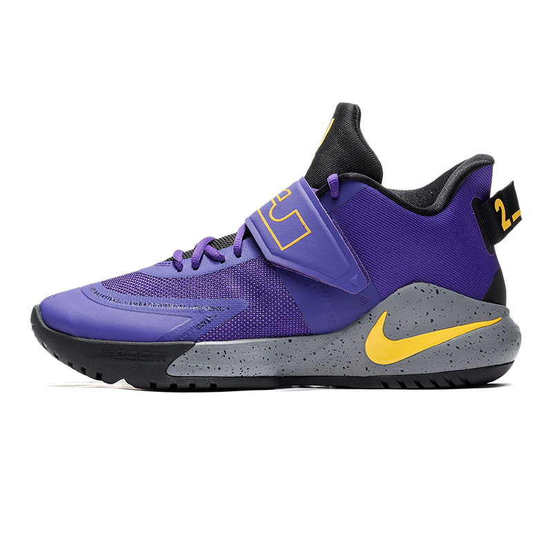 NIKE男鞋篮球鞋2020新款詹姆斯使节12代缓震湖人色运动鞋BQ5436