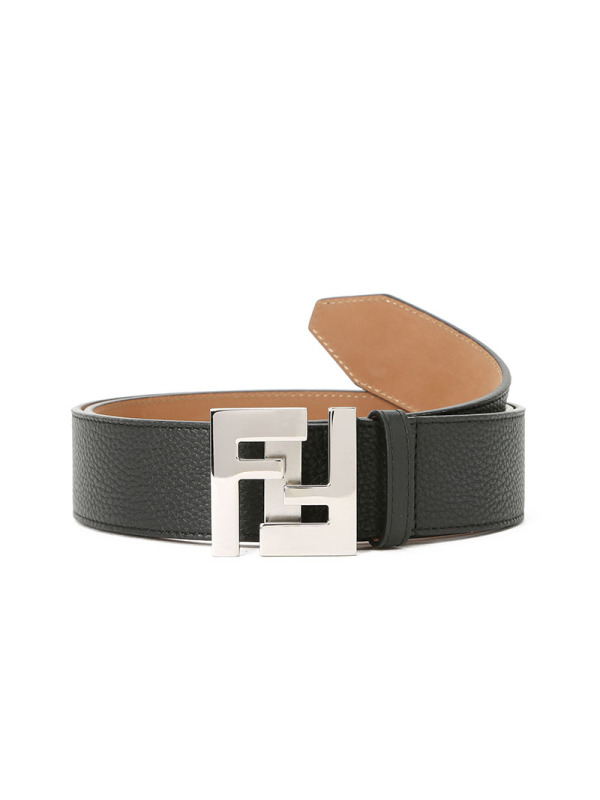 预售 芬迪FENDI 腰带4.0D 双F扣粒面皮7C0403银扣 男款腰带