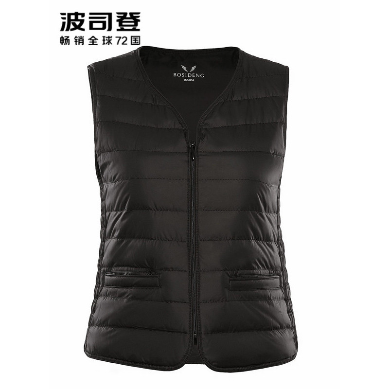 bosideng/波司登羽绒马甲女短款秋冬季女士中老年保暖背心马夹b