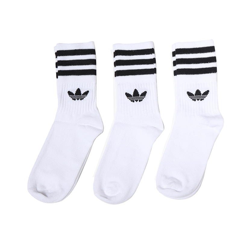 【自营】adidas阿迪达斯三叶草男袜LOGO中筒袜运动配件DX9091