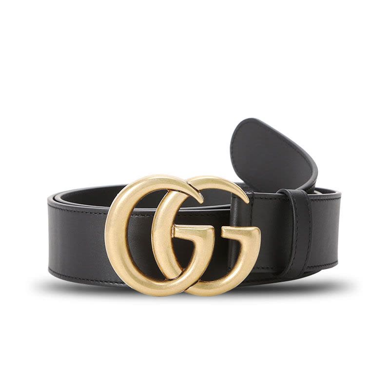 预售古驰(GUCCI 腰带4.0D 双G饰扣光面皮 皮带腰带 397660金扣图片