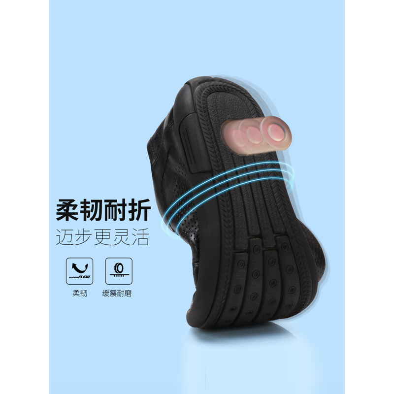 Camel骆驼男鞋 2018夏季透气商务冲孔透气脚套牛皮乐福休闲皮鞋男