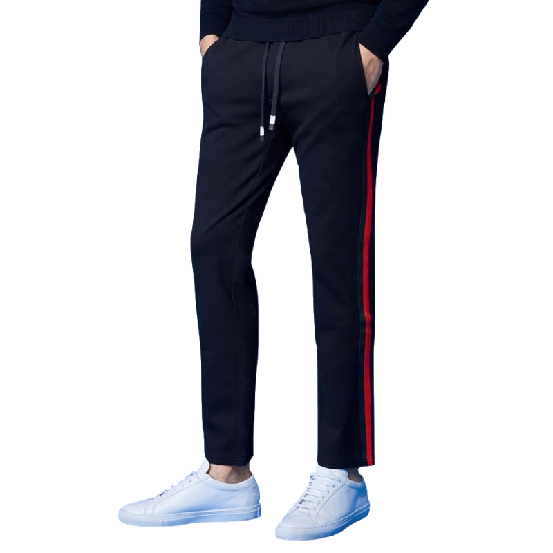 gg男士秋季新品裤子男侧边条纹休闲运动裤修身韩版潮流系带裤