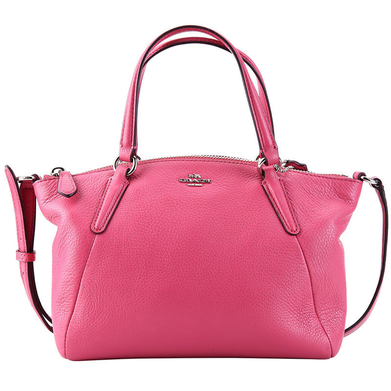 coach蔻驰女包樱桃红色皮质手提单肩包f57563svsy