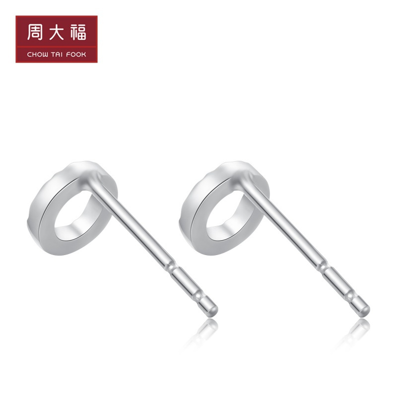 周大福Y时代时尚PT950铂金耳钉PT161124