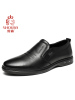 兽霸男鞋2019新款商务休闲鞋真皮圆头低帮套脚皮鞋头层牛皮一脚蹬