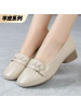 25新款春秋小单鞋真皮浅口工装四季单鞋软底防滑中跟简约百搭女鞋