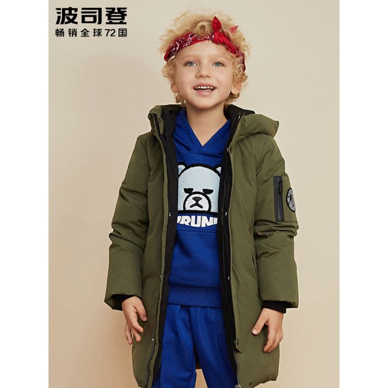 波司登童装2018儿童保暖外套连帽撞色男女童无缝羽绒服图片