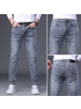 轻奢欧货春夏季新款潮牌印花修身牛仔裤男士百搭休闲小脚裤子