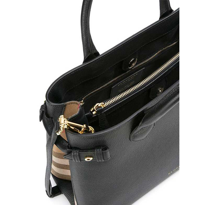 burberry博柏利thebanner中号班纳手袋女士单肩斜挎手提包黑色4023693