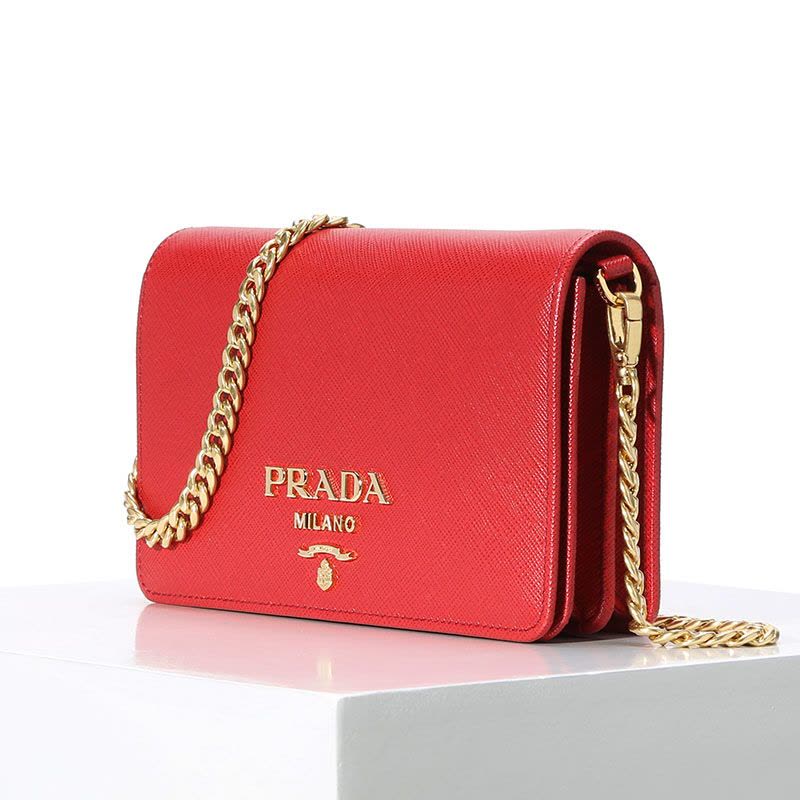 预订PRADA 链条单肩包 1BP006 COW 金属字母标18*12*4.5CM图片