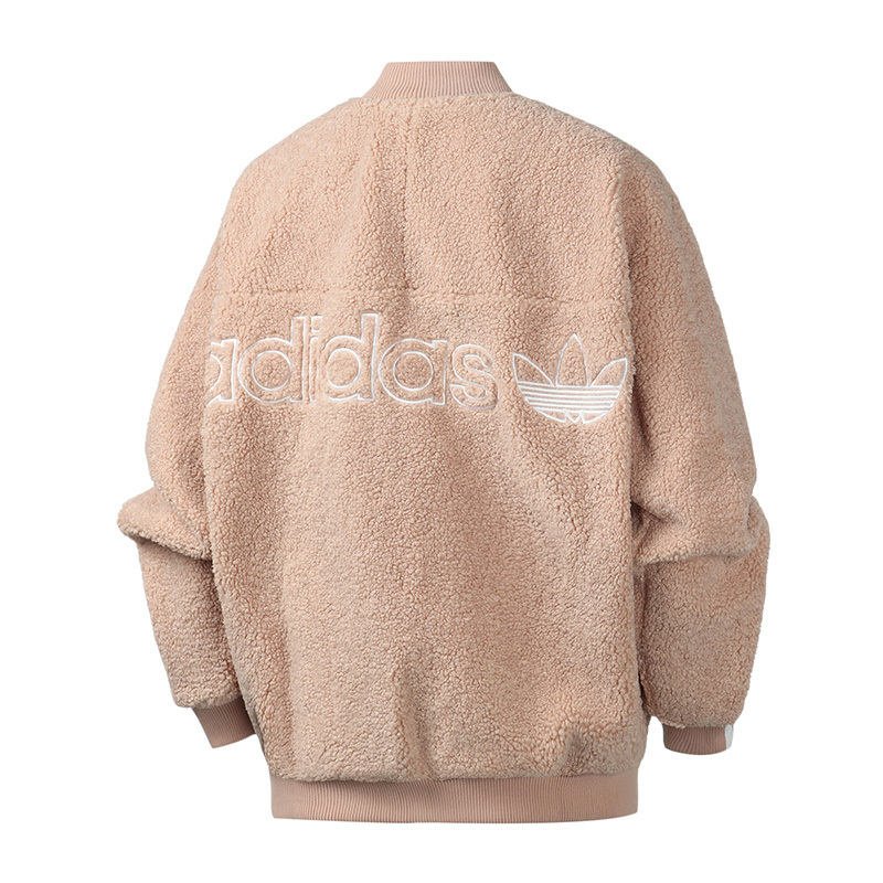 adidas阿迪达斯三叶草女装运动服羊羔毛绒休闲外套夹克FN2797