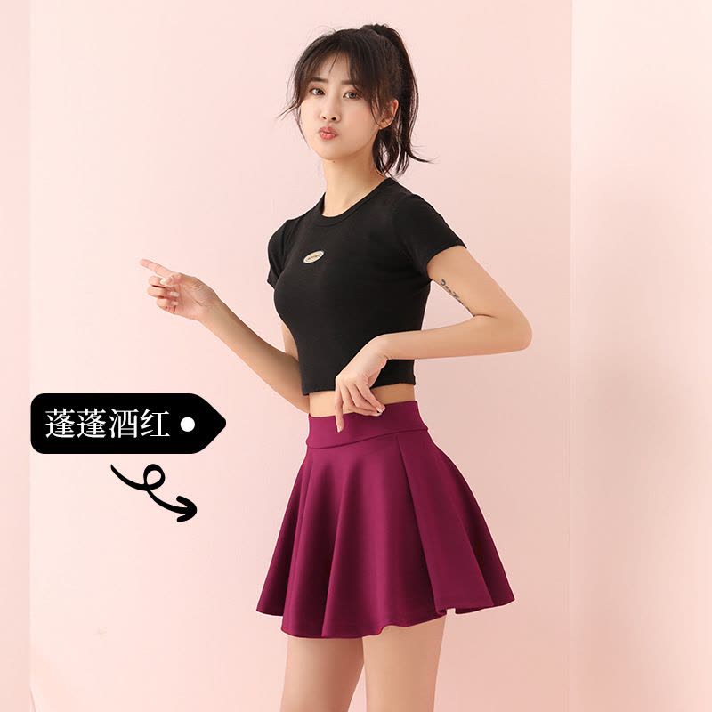 CeenBulled女士运动短裙高腰宽松带安全裤防走光半身裙跑步健身服网球裙夏图片