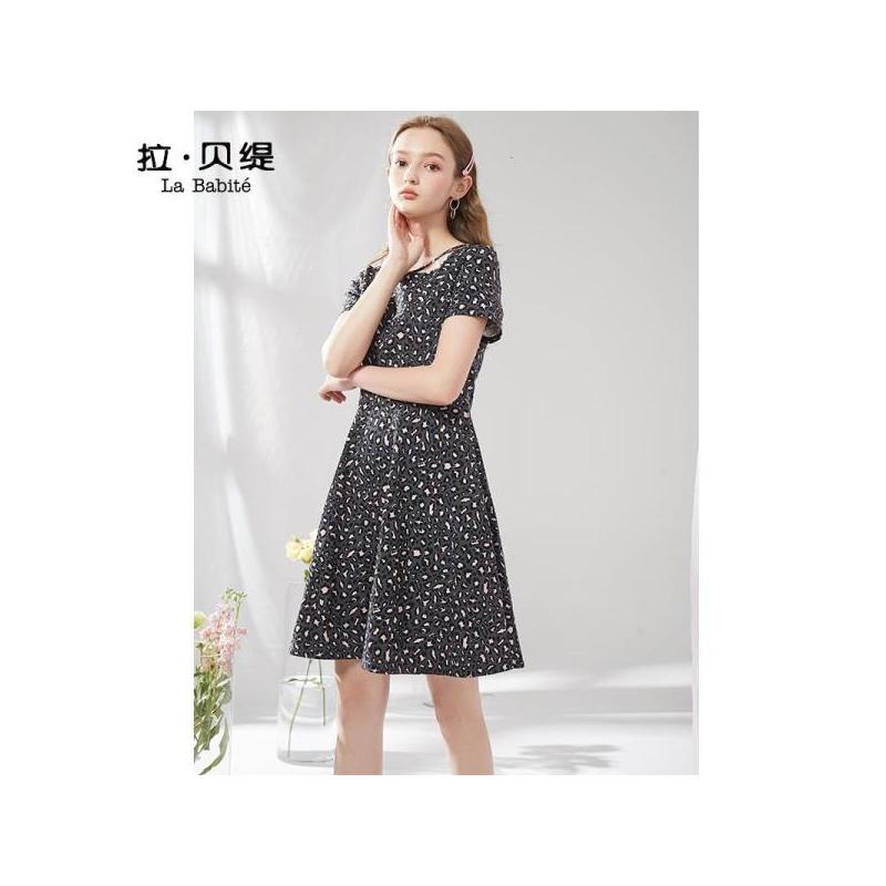 La Babite拉贝缇小个子连衣裙女装夏季新款法国小众法式桔梗智熏裙子