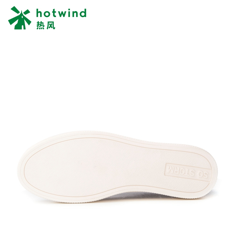 热风hotwind百搭休闲鞋女鞋拼接系带女士休闲鞋H13W7123