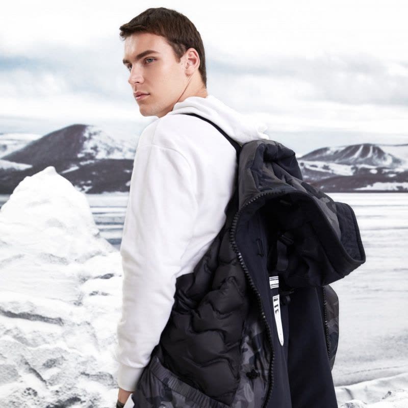 波司登outlets奥莱新款鹅绒时尚拼接男中长款冬装羽绒服B90142849图片