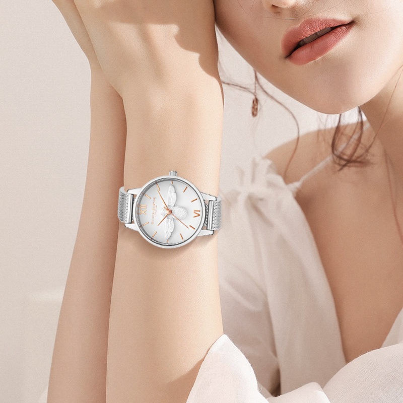OLIVIABURTON 女士手表英国进口OB16AM146小蜜蜂3D清新优雅网带女士石英表30mm