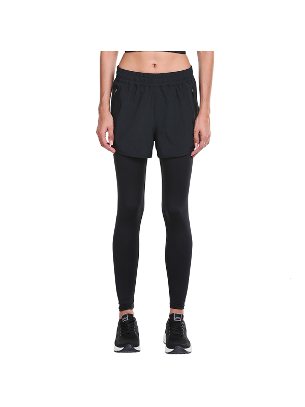 vansydical范斯蒂克运动紧身裤女夏新款防走光假两件健身瑜伽裤吸汗透气速干跑步短裤